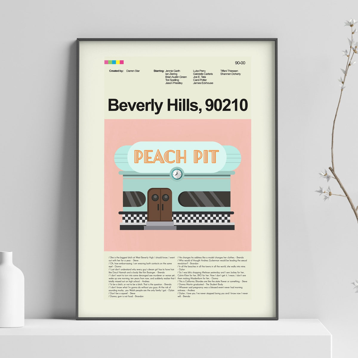 Beverly Hills, 90210 - The Peach Pit  | 12"x18" or 18"x24" Print only