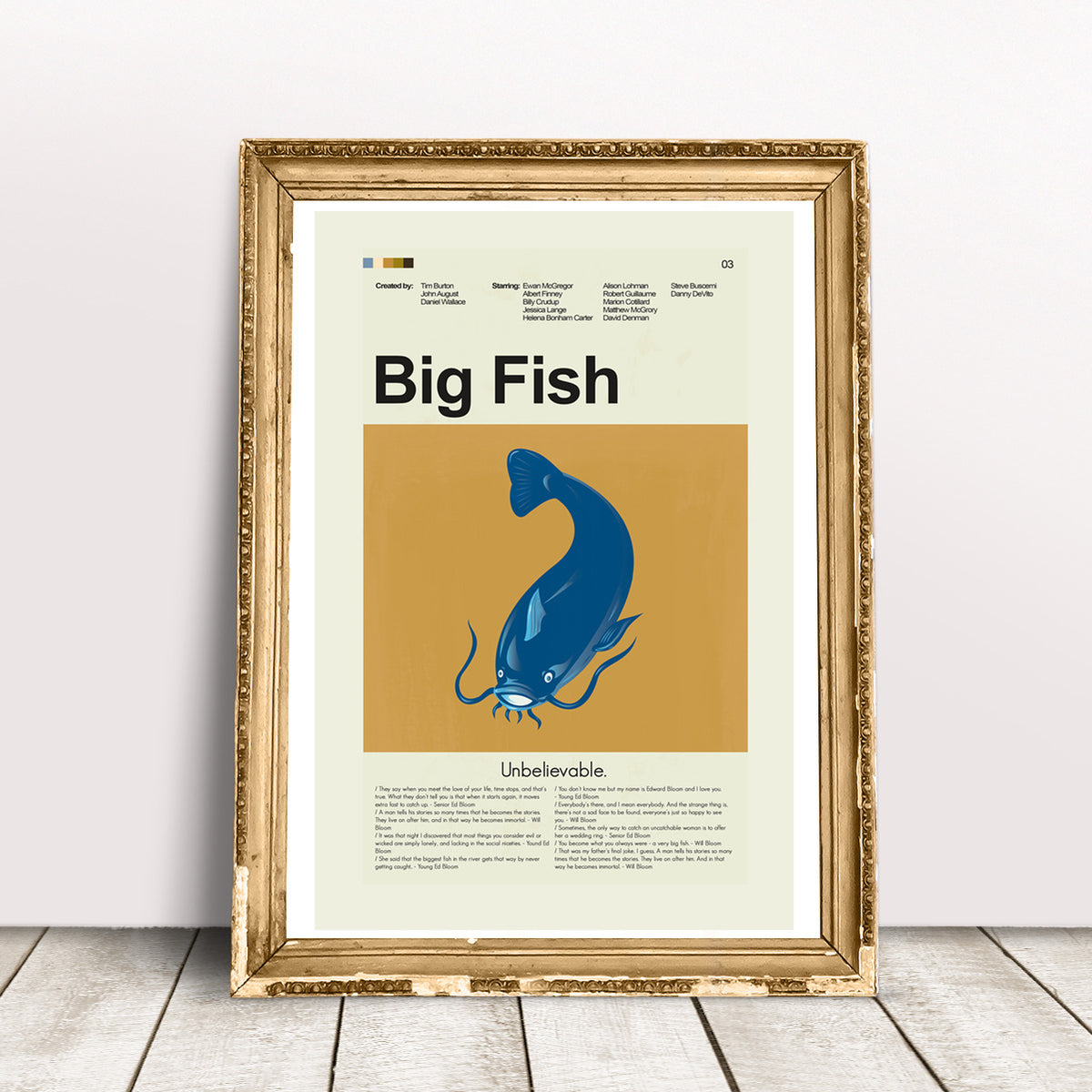 Big Fish Inspired Mid-Century Modern Print | 12"x18" or 18"x24" Print only
