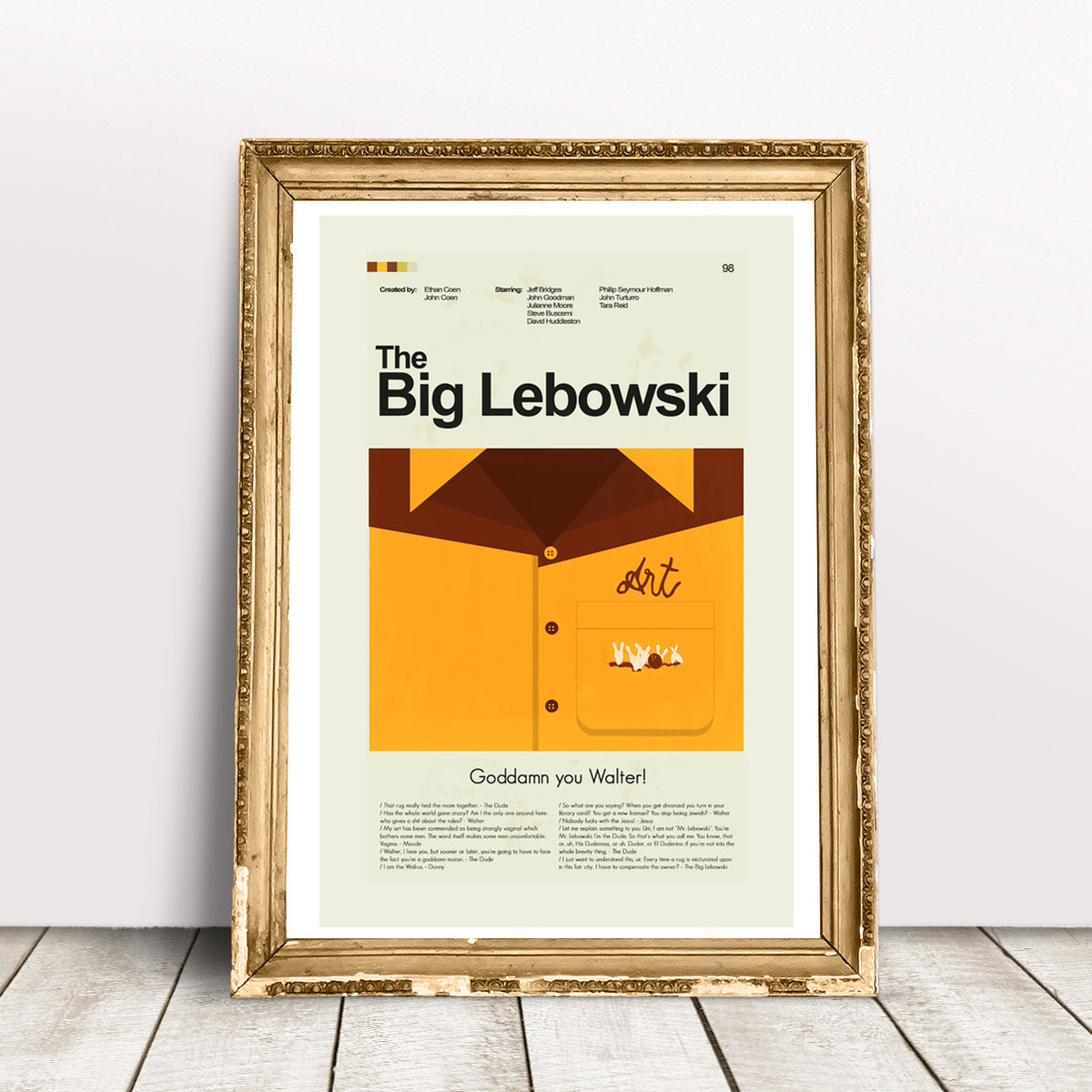 The Big Lebowski Inspired Mid-Century Modern Print | 12"x18" or 18"x24" Print only