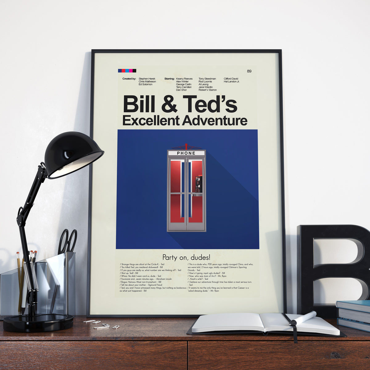 Bill & Ted's Excellent Adventure Inspired Mid-Century Modern Print | 12"x18" or 18"x24" Print only