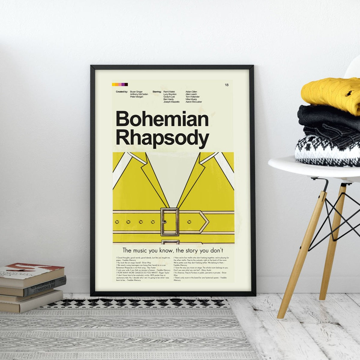 Bohemian Rhapsody Inspired Mid-Century Modern Print | 12"x18" or 18"x24" Print only