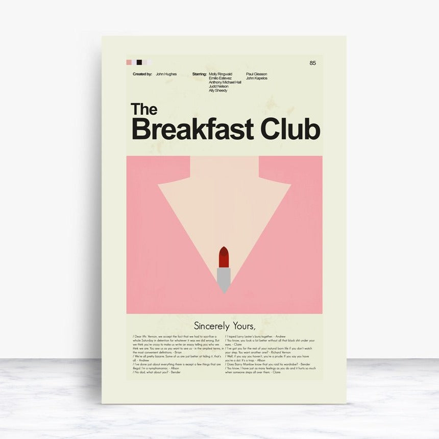 The Breakfast Club Inspired Mid-Century Modern Print | 12"x18" or 18"x24" Print only