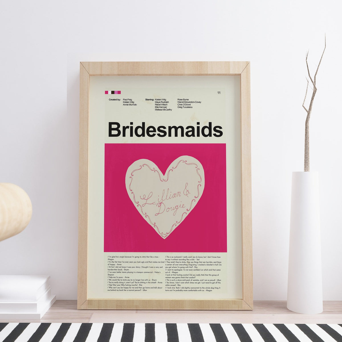 Bridesmaids Inspired Mid-Century Modern Print | 12"x18" or 18"x24" Print only
