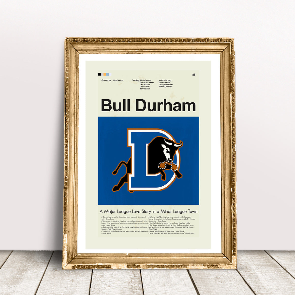 Bull Durham Inspired Mid-Century Modern Print | 12"x18" or 18"x24" Print only
