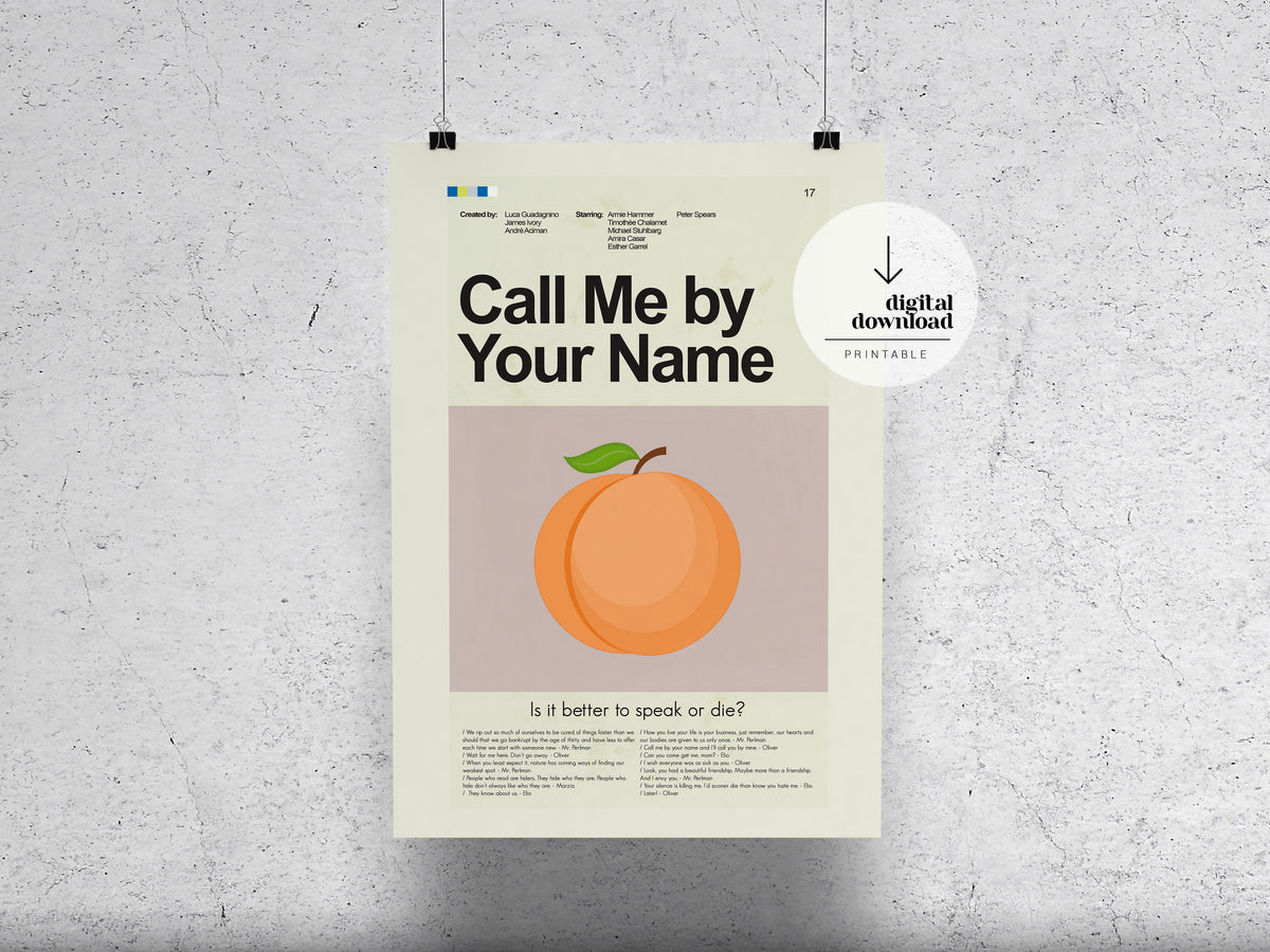 Call Me by Your Name | DIGITAL ARTWORK DOWNLOAD