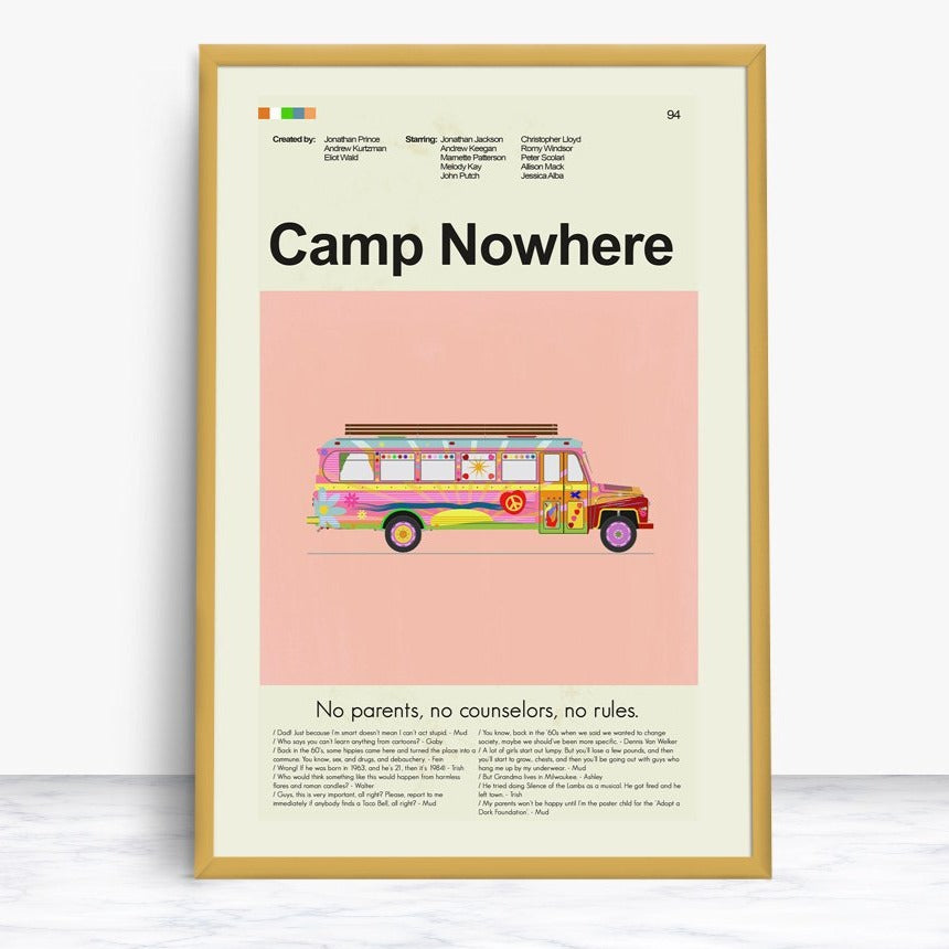 Camp Nowhere Inspired Mid-Century Modern Print | 12"x18" or 18"x24" Print only