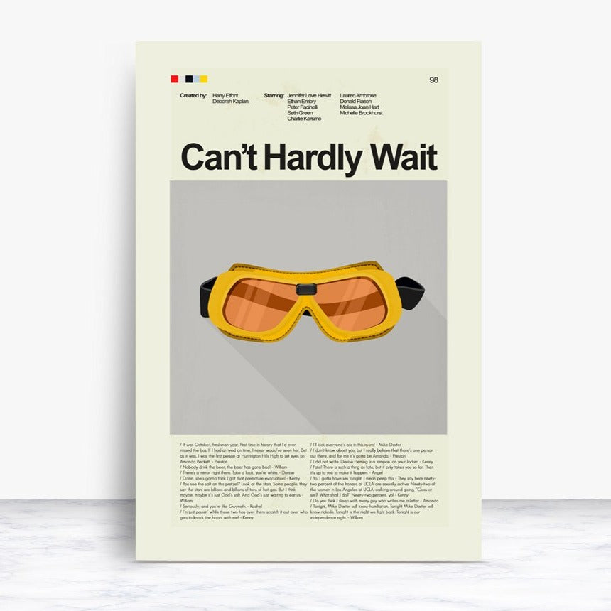 Can't Hardly Wait Inspired Mid-Century Modern Print | 12"x18" or 18"x24" Print only