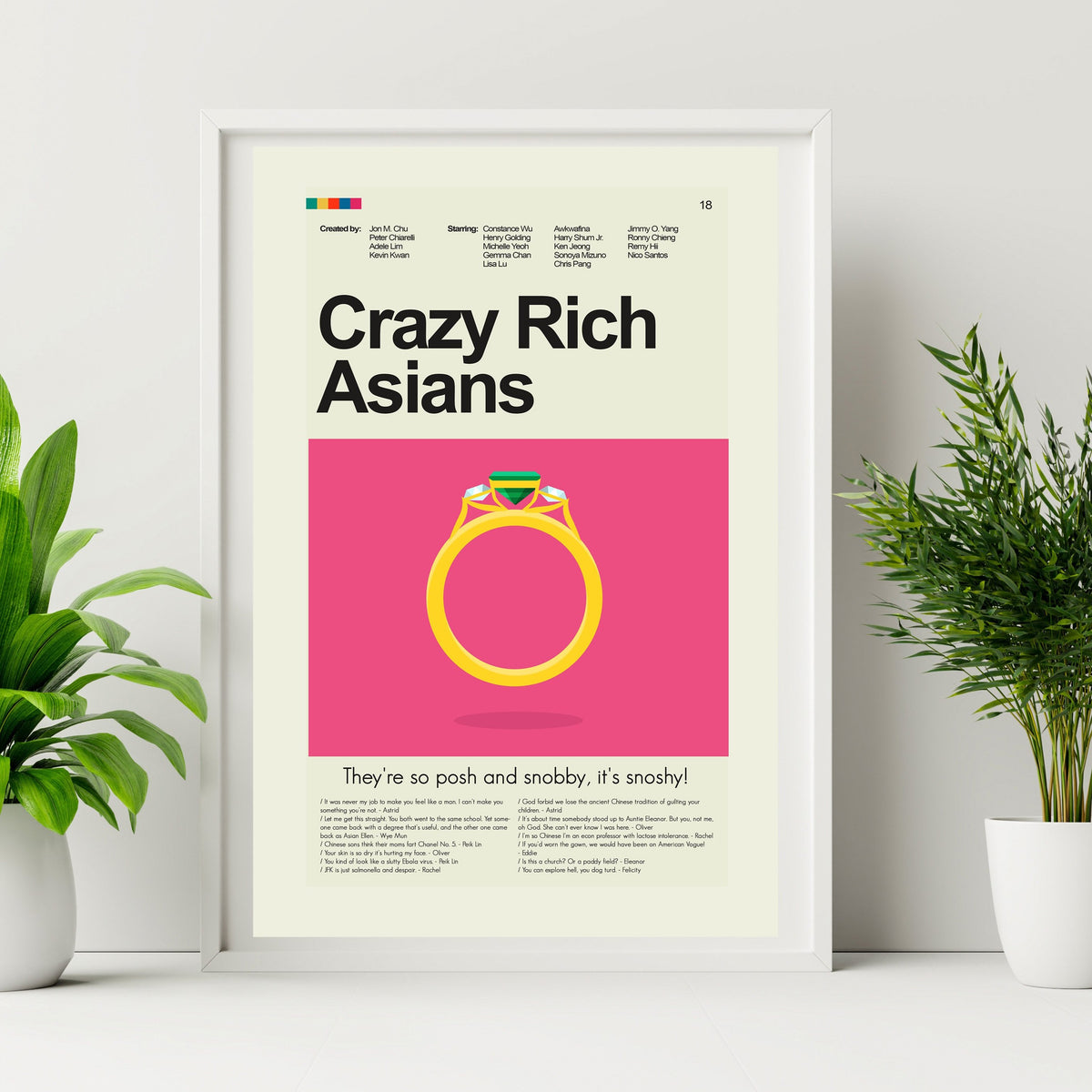 Crazy Rich Asians Inspired Mid-Century Modern Print | 12"x18" or 18"x24" Print only