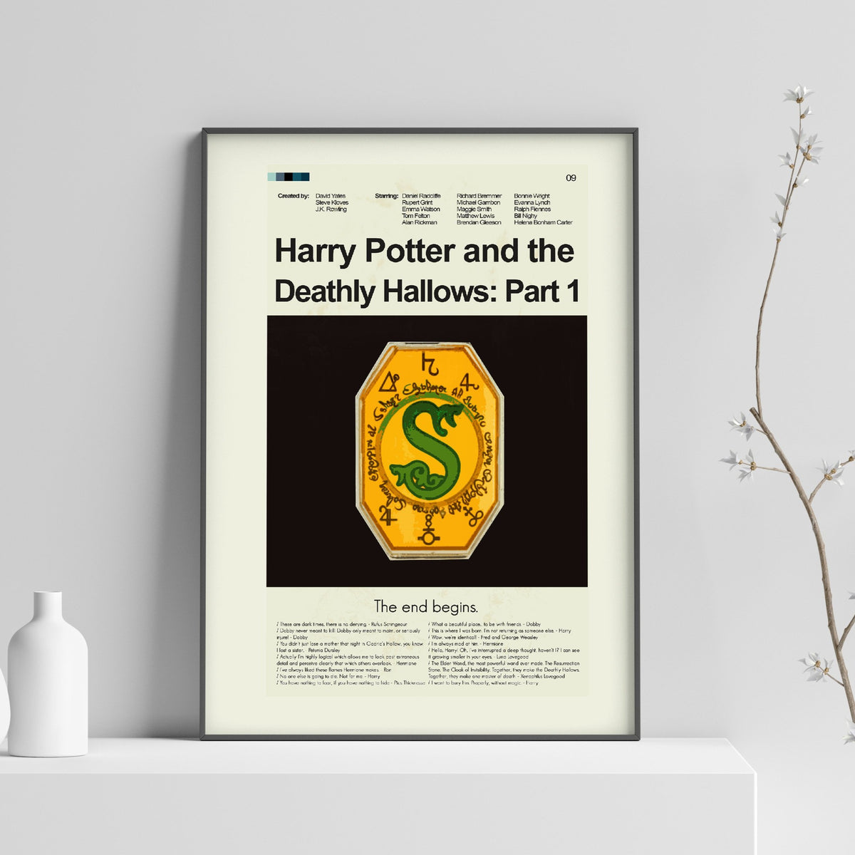 Harry Potter and the Deathly Hallows: Part 1 Inspired Mid-Century Modern Print | 12"x18" or 18"x24" Print only