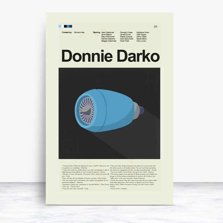 Donnie Darko Inspired Mid-Century Modern Print | 12"x18" or 18"x24" Print only