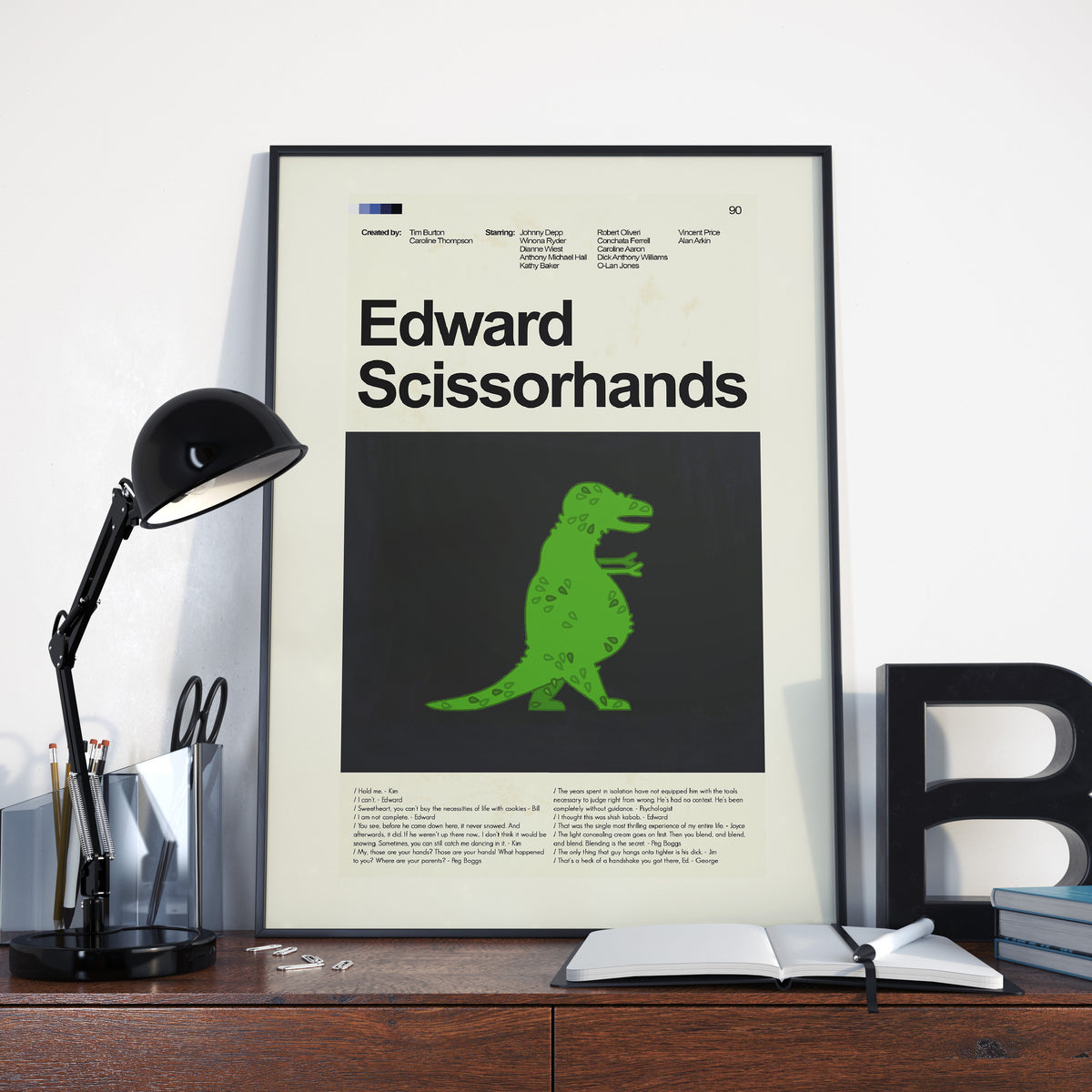 Edward Scissorhands Inspired Mid-Century Modern Print | 12"x18" or 18"x24" Print only