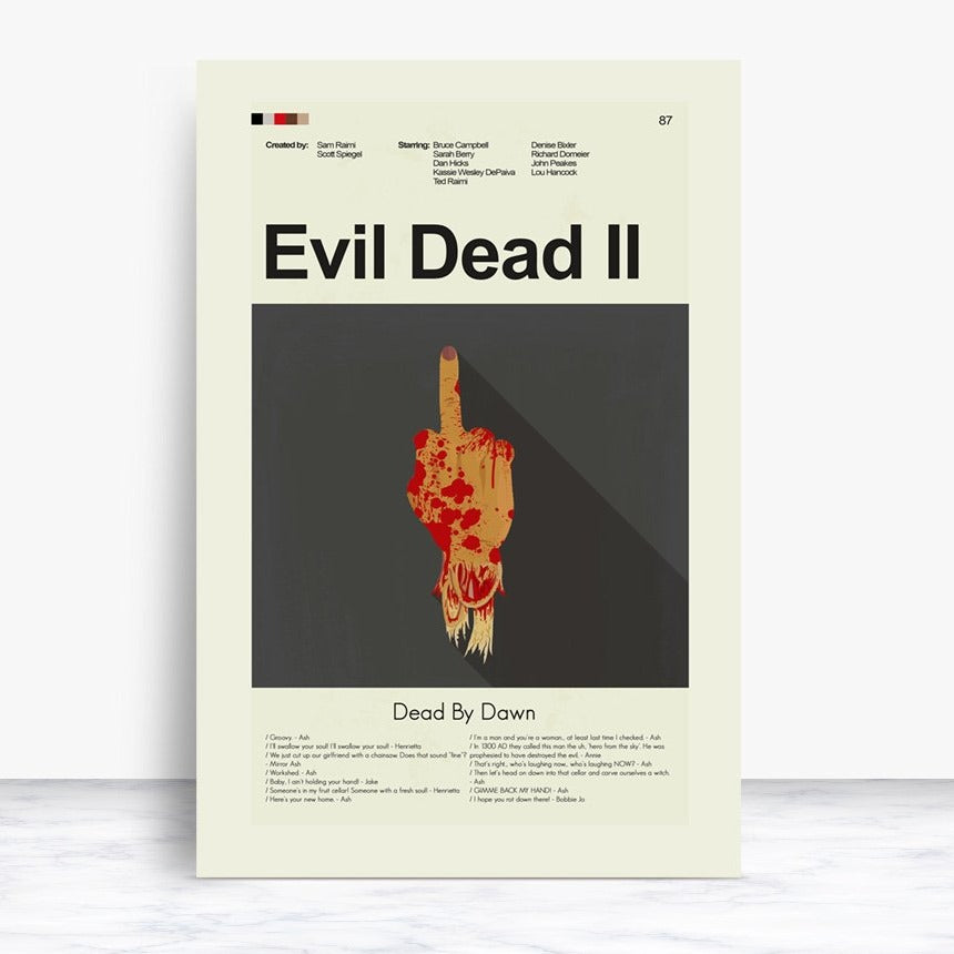 Evil Dead II Inspired Mid-Century Modern Print | 12"x18" or 18"x24" Print only