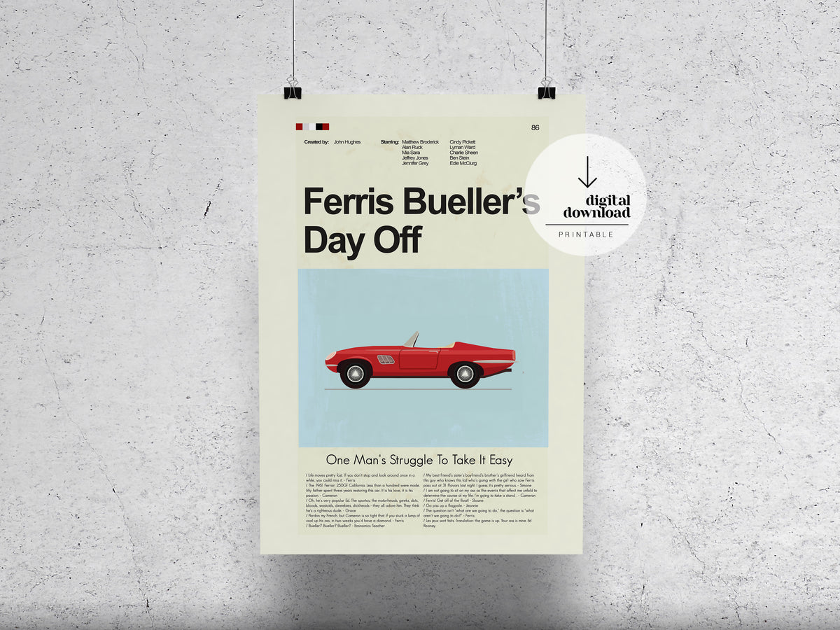 Ferris Bueller's Day Off | DIGITAL ARTWORK DOWNLOAD
