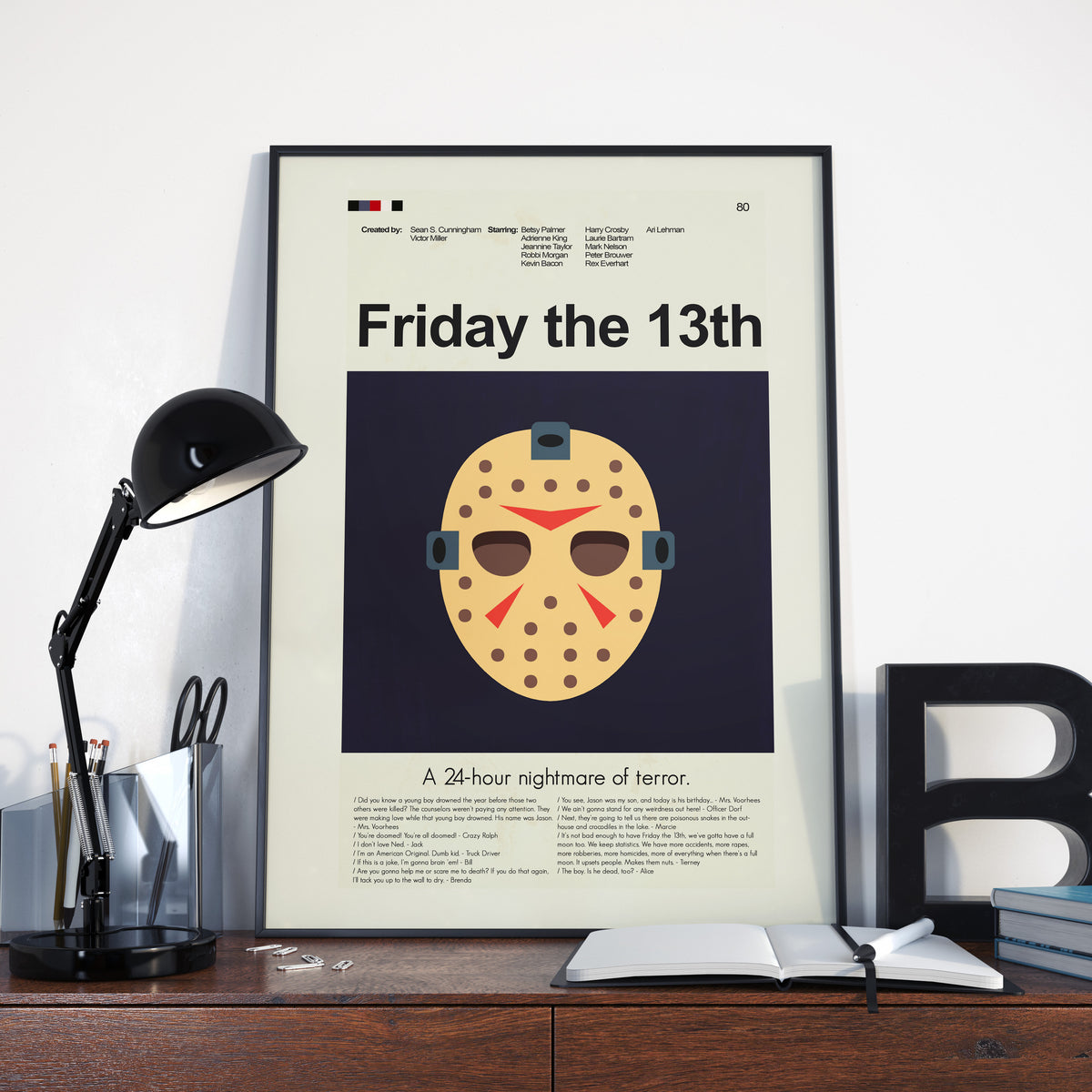 Friday the 13th Inspired Mid-Century Modern Print | 12"x18" or 18"x24" Print only