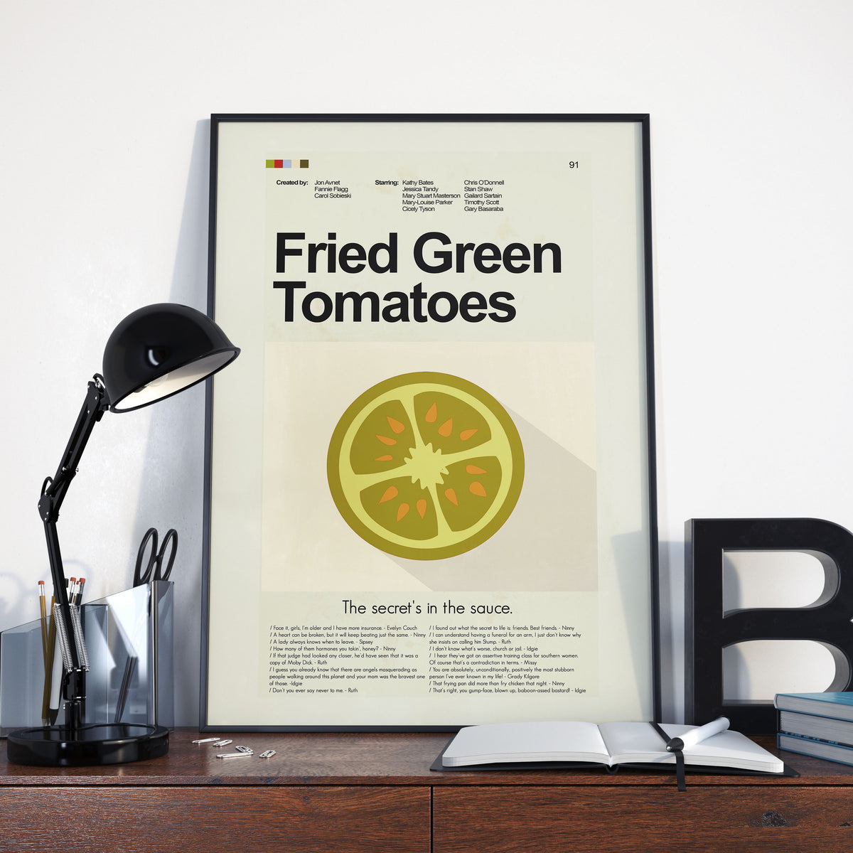 Fried Green Tomatoes Inspired Mid-Century Modern Print | 12"x18" or 18"x24" Print only