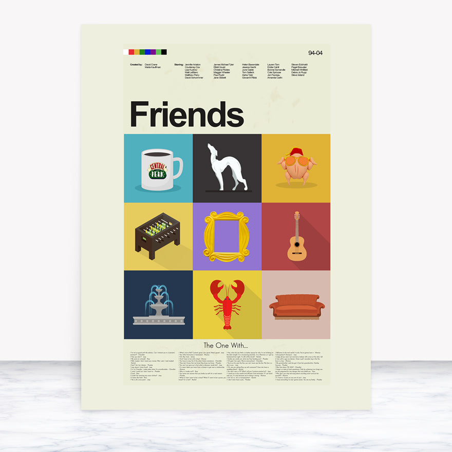 Friends Inspired Mid-Century Modern Print LARGE 18x24 | Print only