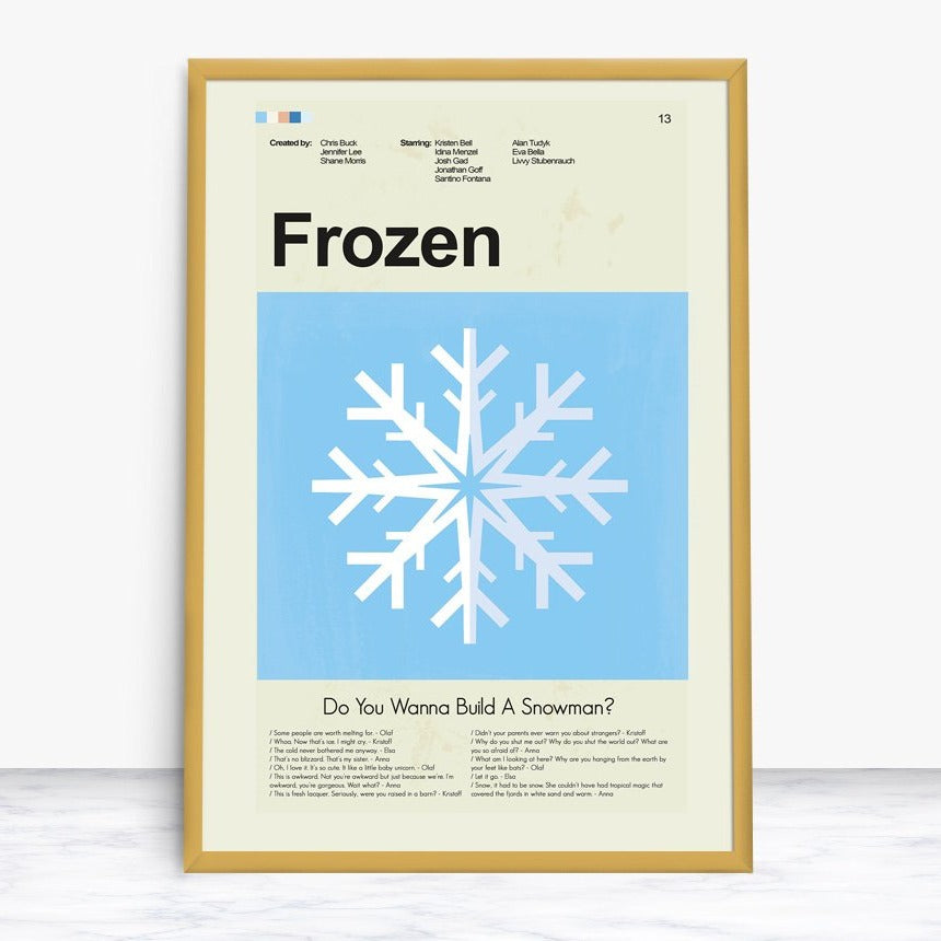 Frozen Inspired Mid-Century Modern Print | 12"x18" or 18"x24" Print only