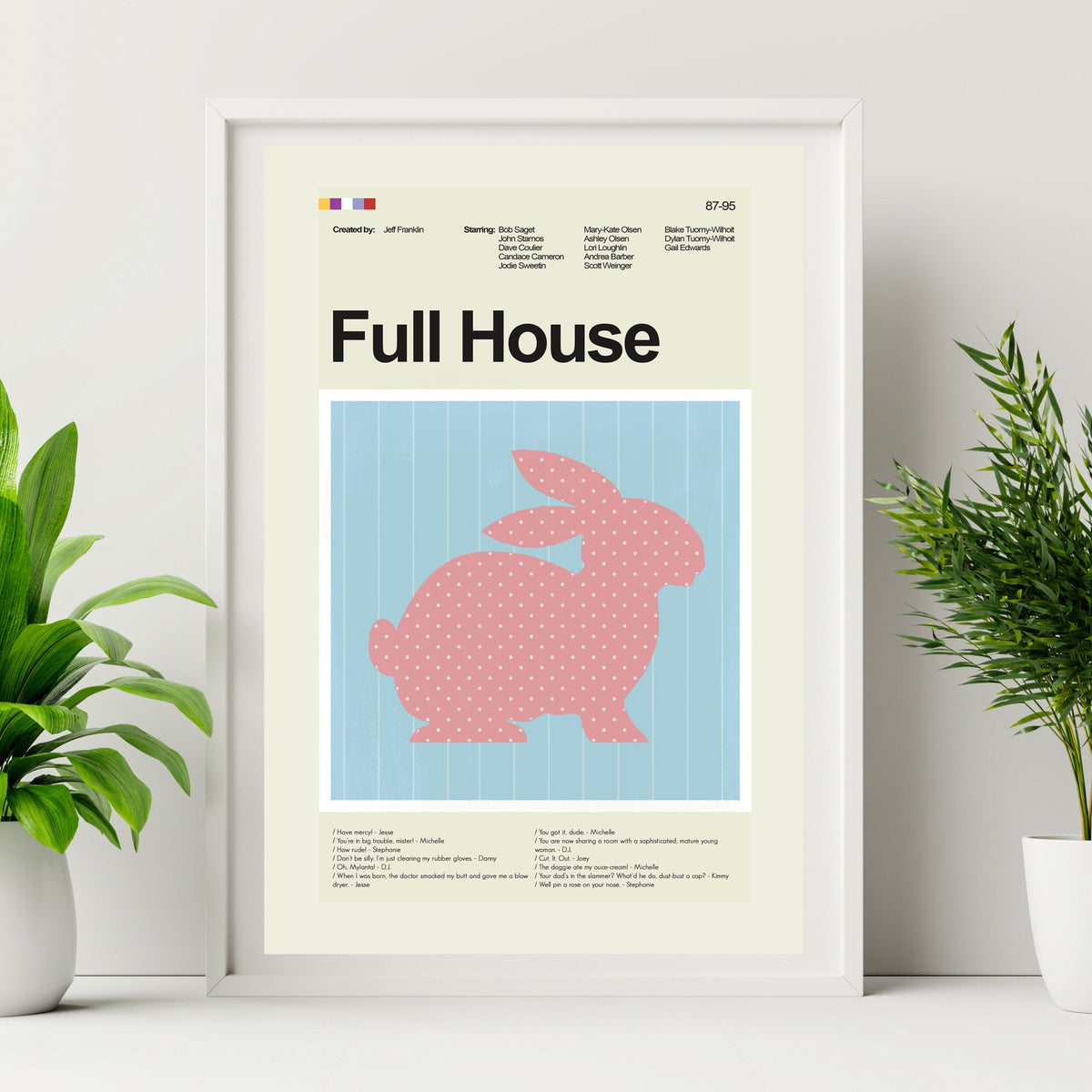 Full House - Bunny Wallpaper | 12"x18" or 18"x24" Print only