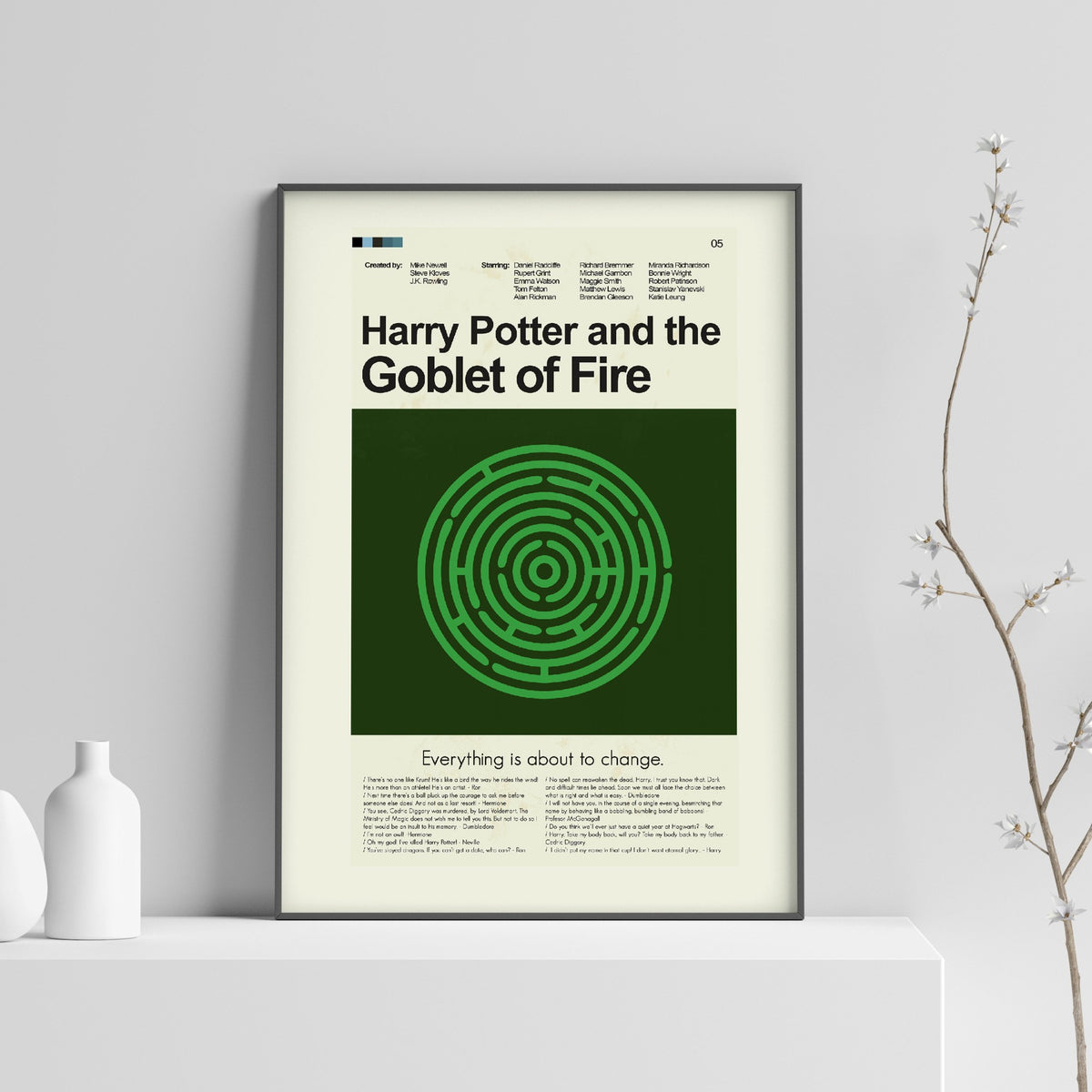 Harry Potter and the Goblet of Fire Inspired Mid-Century Modern Print | 12"x18" or 18"x24" Print only