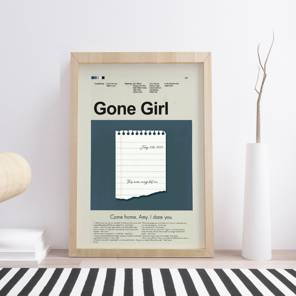 Gone Girl Inspired Mid-Century Modern Print | 12"x18" or 18"x24" Print only