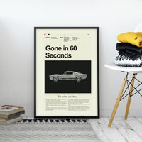 Load image into Gallery viewer, Gone in 60 Seconds Inspired Mid-Century Modern Print | 12&quot;x18&quot; or 18&quot;x24&quot; Print only
