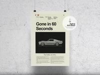 Load image into Gallery viewer, Gone in 60 Seconds | DIGITAL ARTWORK DOWNLOAD
