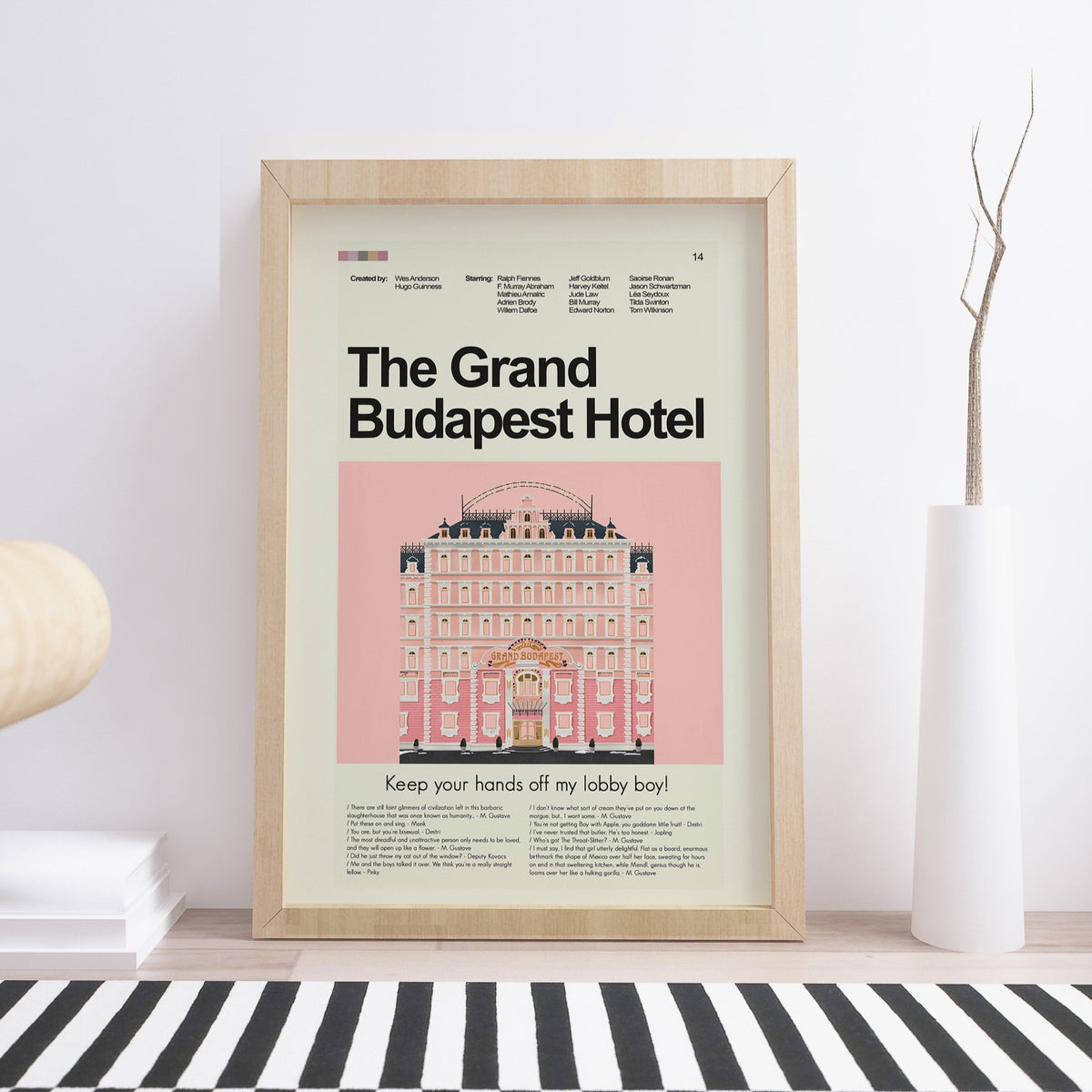 The Grand Budapest Hotel Inspired Mid-Century Modern Print | 12"x18" or 18"x24" Print only