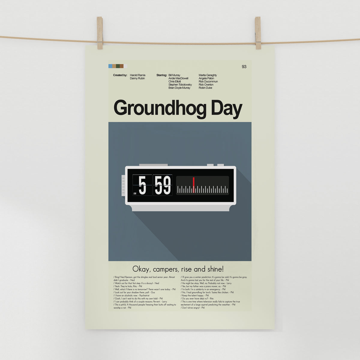 Groundhog Day - Clock Radio | 12"x18" or 18"x24" Print only