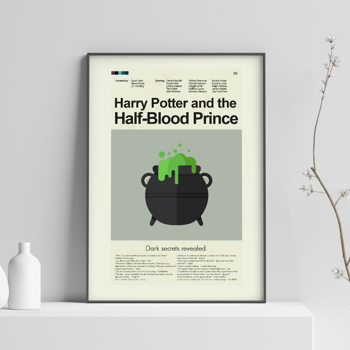 Harry Potter and the Half-Blood Prince Inspired Mid-Century Modern Print | 12"x18" or 18"x24" Print only