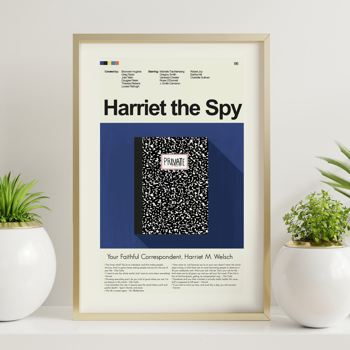 Harriet the Spy Inspired Mid-Century Modern Print | 12"x18" or 18"x24" Print only