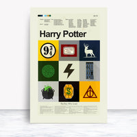 Load image into Gallery viewer, Harry Potter Inspired Mid-Century Modern Print LARGE 18x24 | Print only
