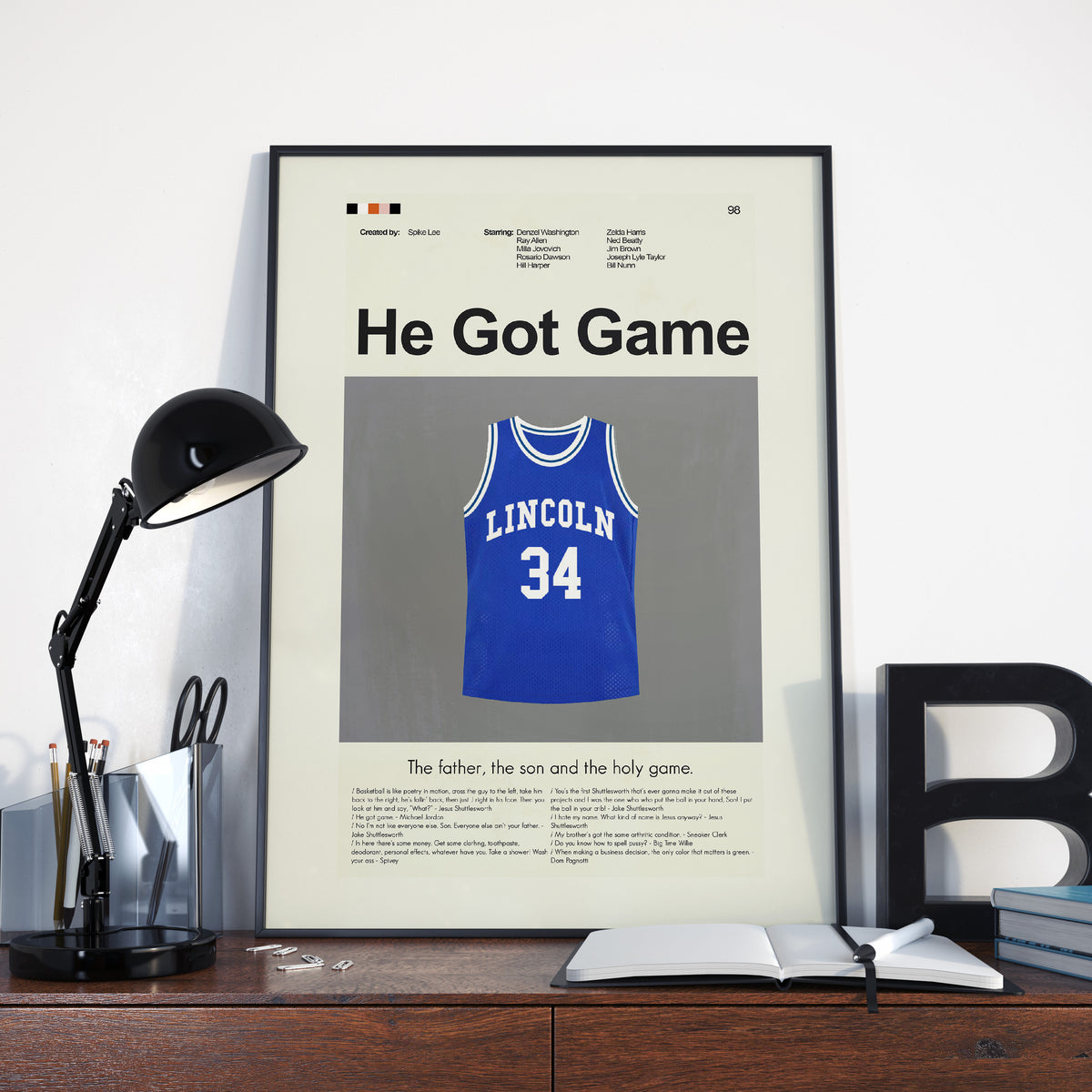 He Got Game Inspired Mid-Century Modern Print | 12"x18" or 18"x24" Print only