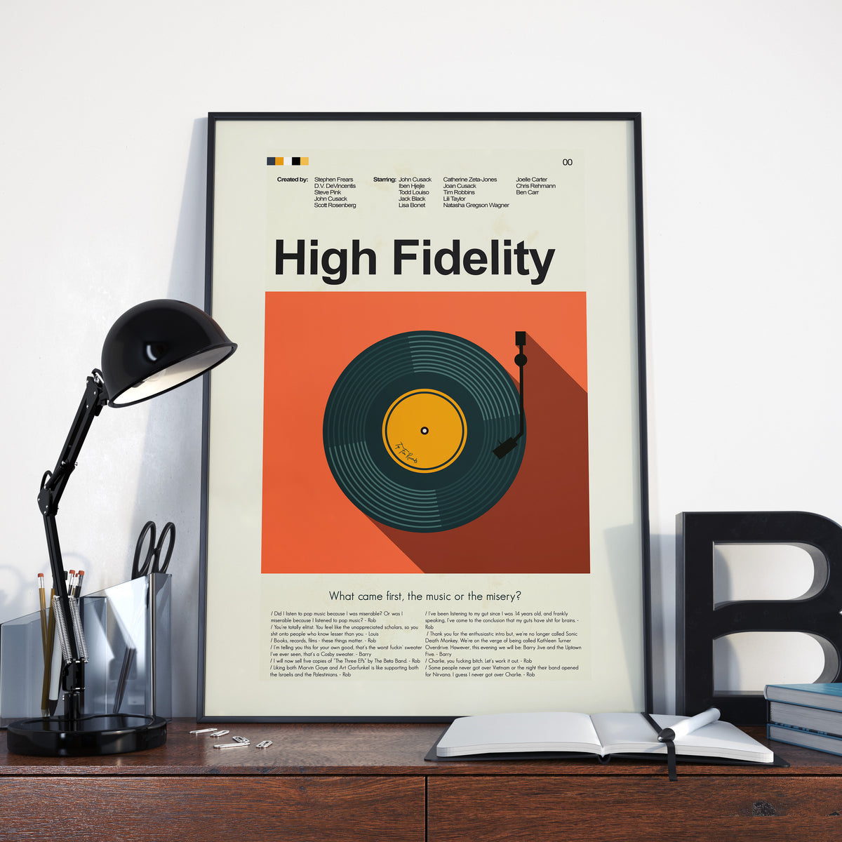 High Fidelity Inspired Mid-Century Modern Print | 12"x18" or 18"x24" Print only