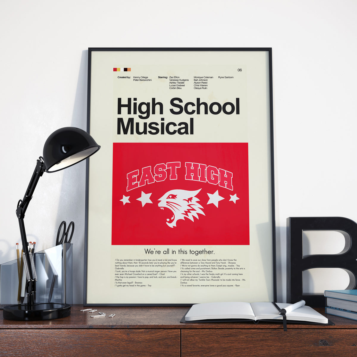 High School Musical Inspired Mid-Century Modern Print | 12"x18" or 18"x24" Print only