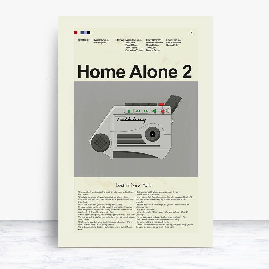 Home Alone 2: Lost in New York Inspired Mid-Century Modern Print | 12"x18" or 18"x24" Print only