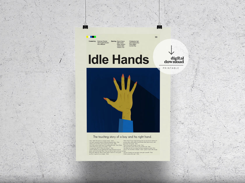 Idle Hands | DIGITAL ARTWORK DOWNLOAD | PrintsandgiggIes