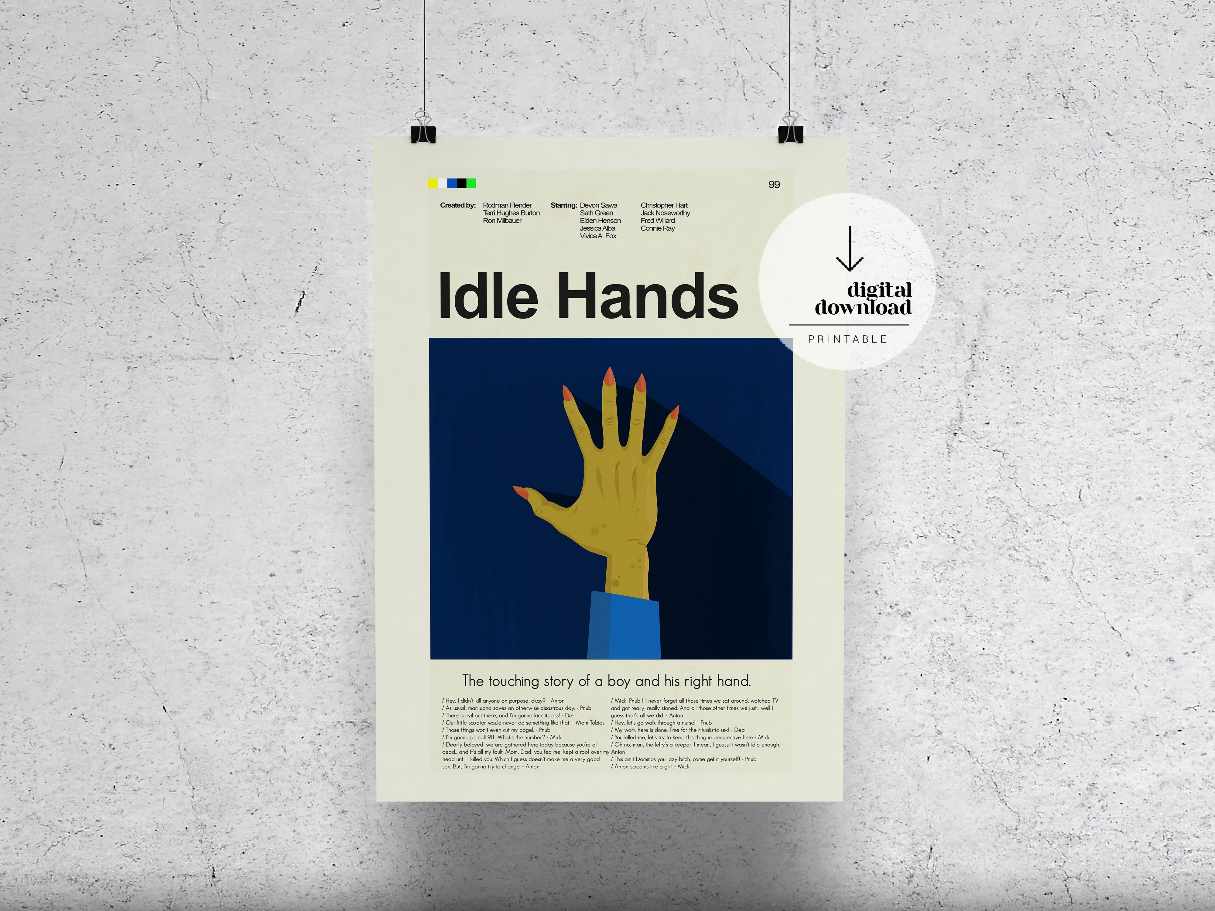 Idle Hands | DIGITAL ARTWORK DOWNLOAD | PrintsandgiggIes