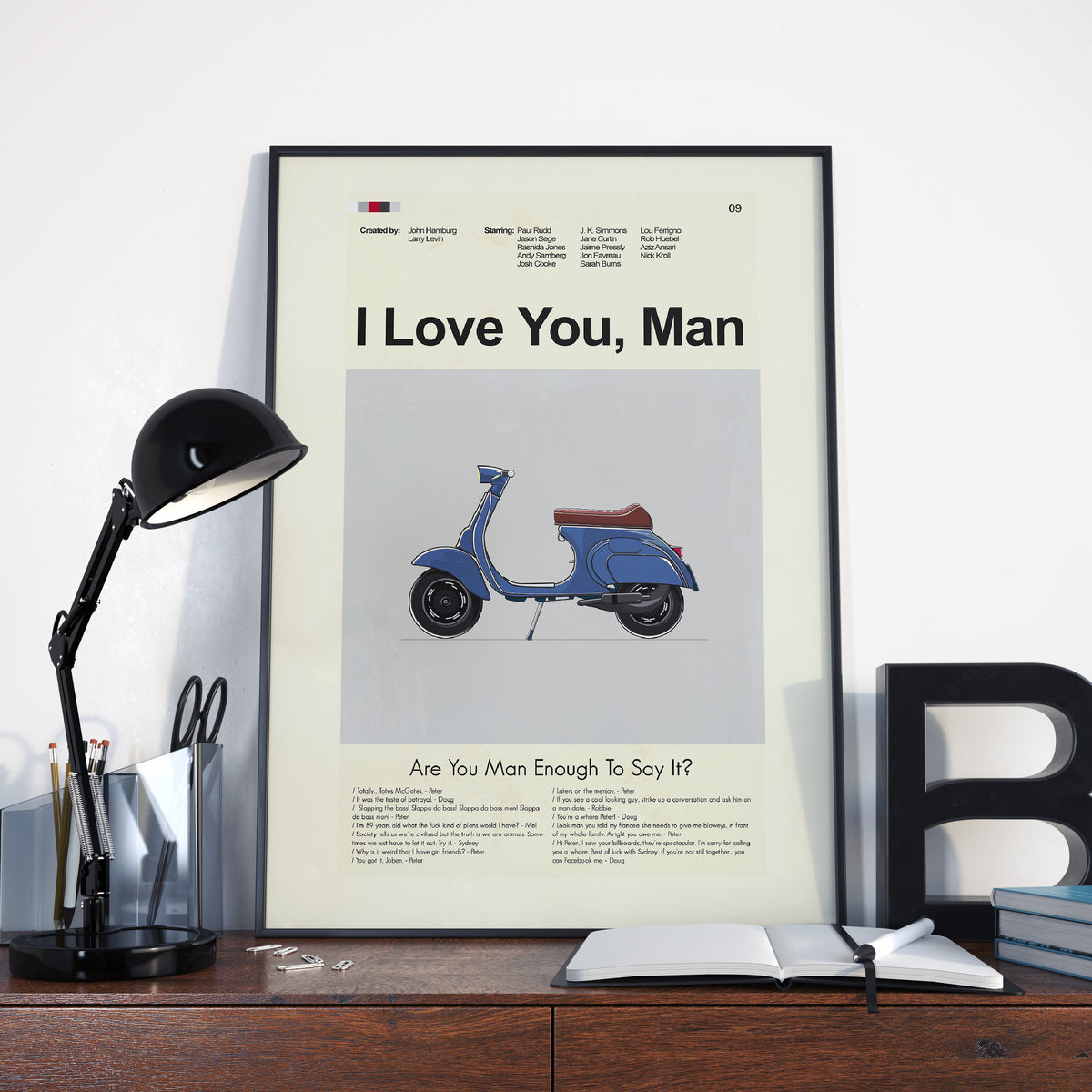 I Love You, Man Inspired Mid-Century Modern Print | 12"x18" or 18"x24" Print only