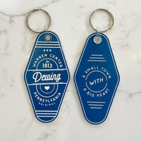 Load image into Gallery viewer, Warren Center - A Small Town with a Big Heart | Retro Motel Keychain
