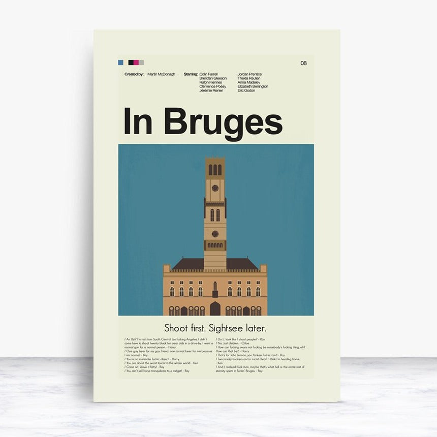 In Bruges Inspired Mid-Century Modern Print | 12"x18" or 18"x24" Print only
