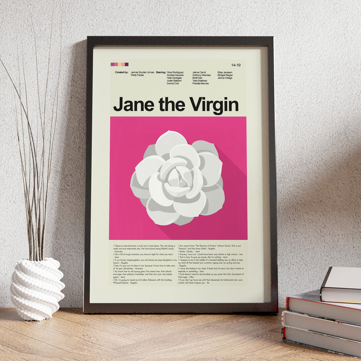 Jane the Virgin - White Flower  | 12"x18" or 18"x24" Print only