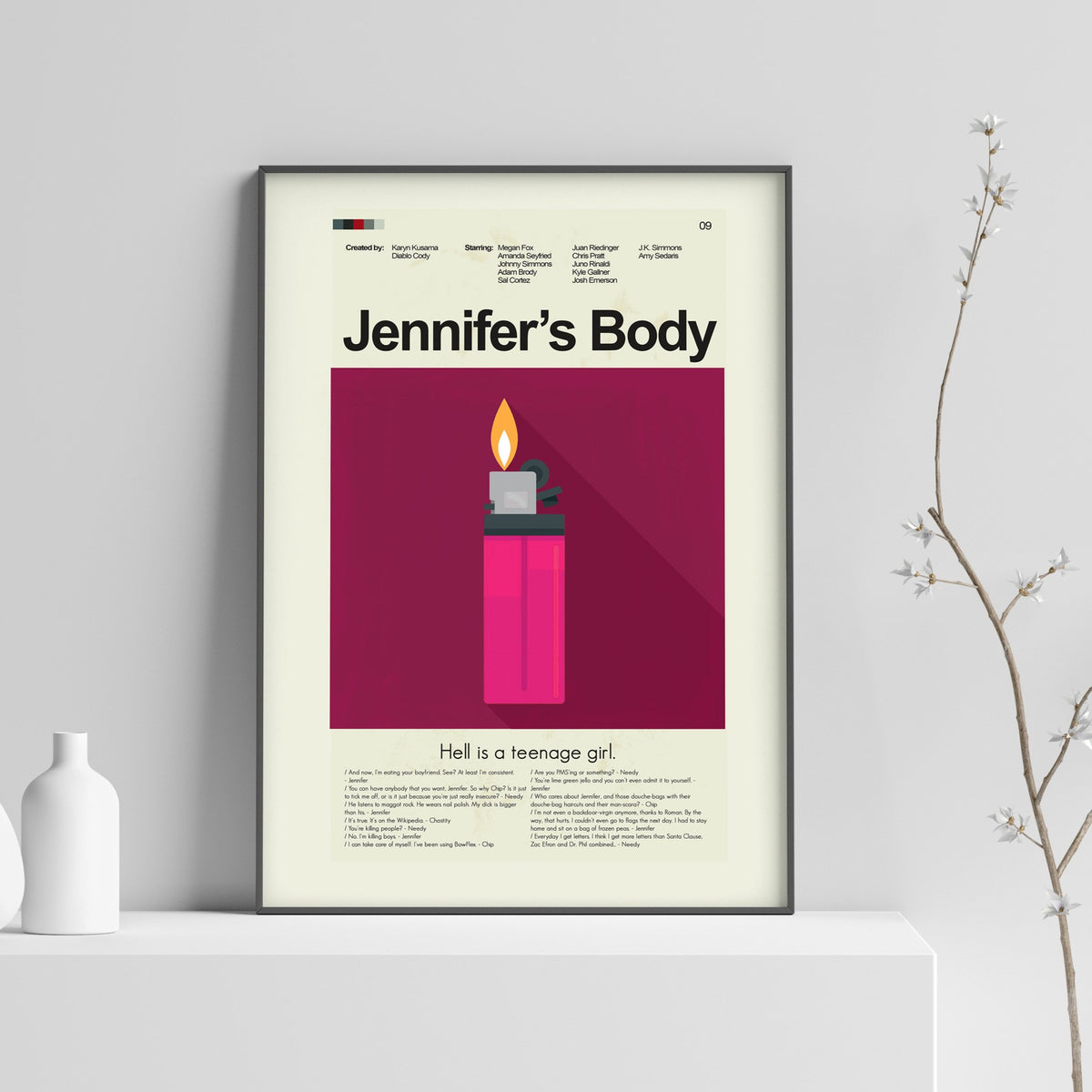 Jennifer's Body Inspired Mid-Century Modern Print | 12"x18" or 18"x24" Print only
