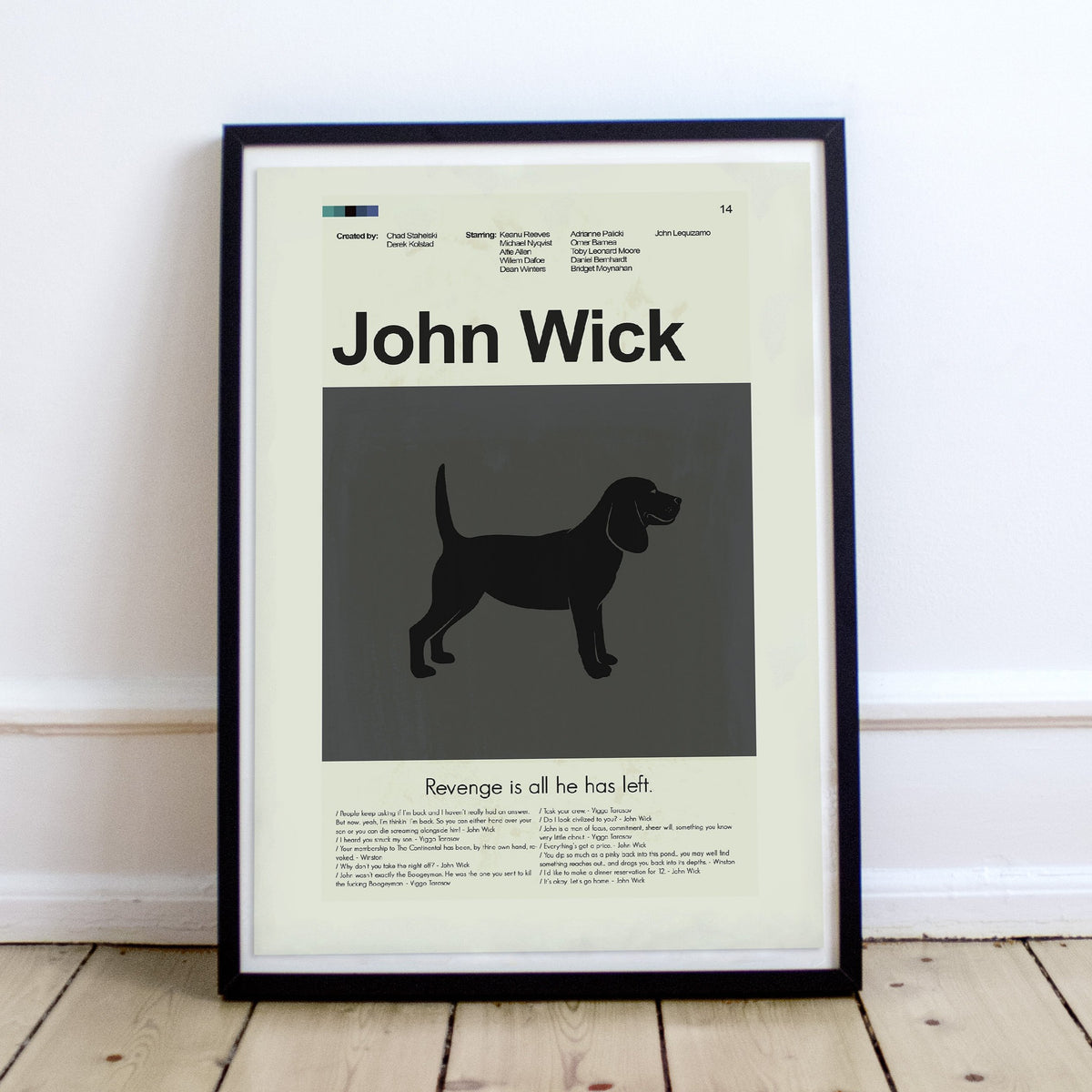 John Wick Inspired Mid-Century Modern Print | 12"x18" or 18"x24" Print only