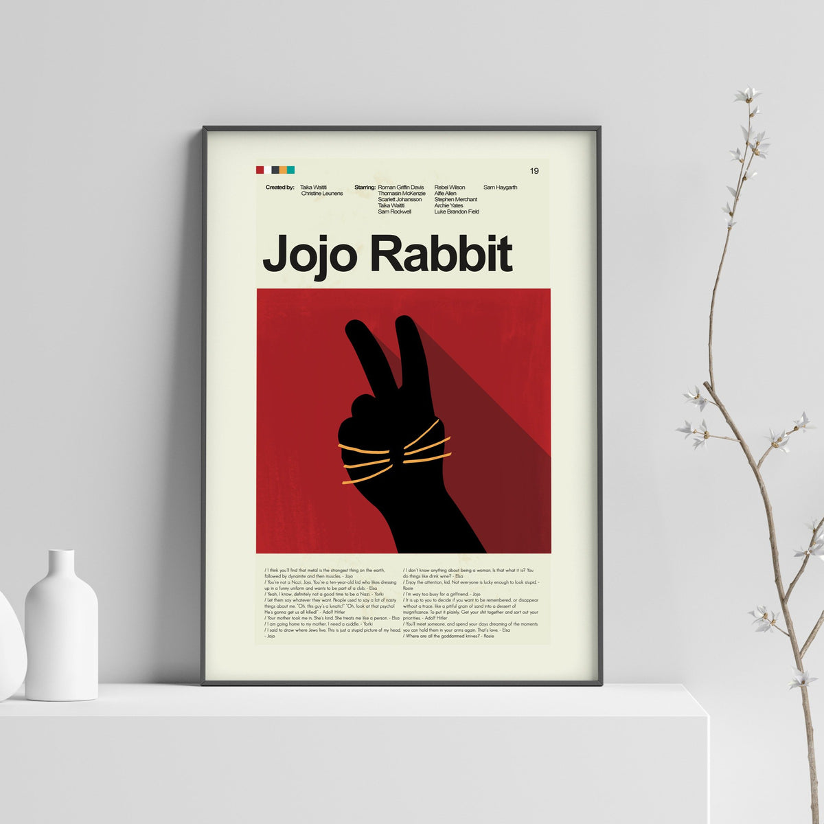 Jojo Rabbit Inspired Mid-Century Modern Print | 12"x18" or 18"x24" Print only