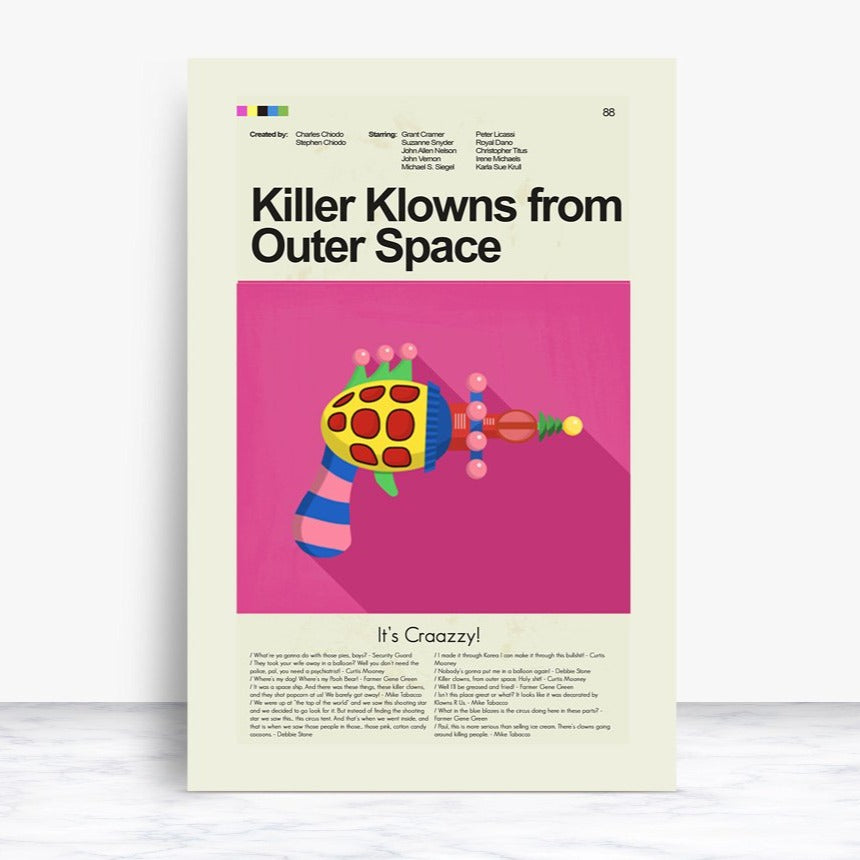 Killer Klowns from Outer Space Inspired Mid-Century Modern Print | 12"x18" or 18"x24" Print only