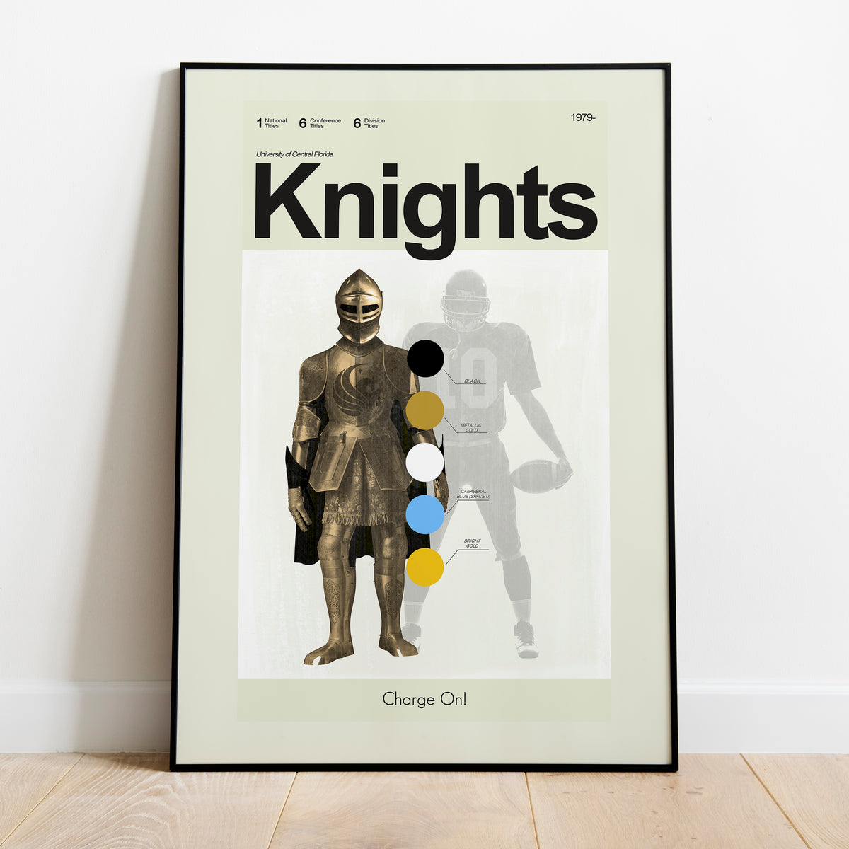 UCF Knights Football Retro Inspired Print | 12"x18" or 18"x24" Print only