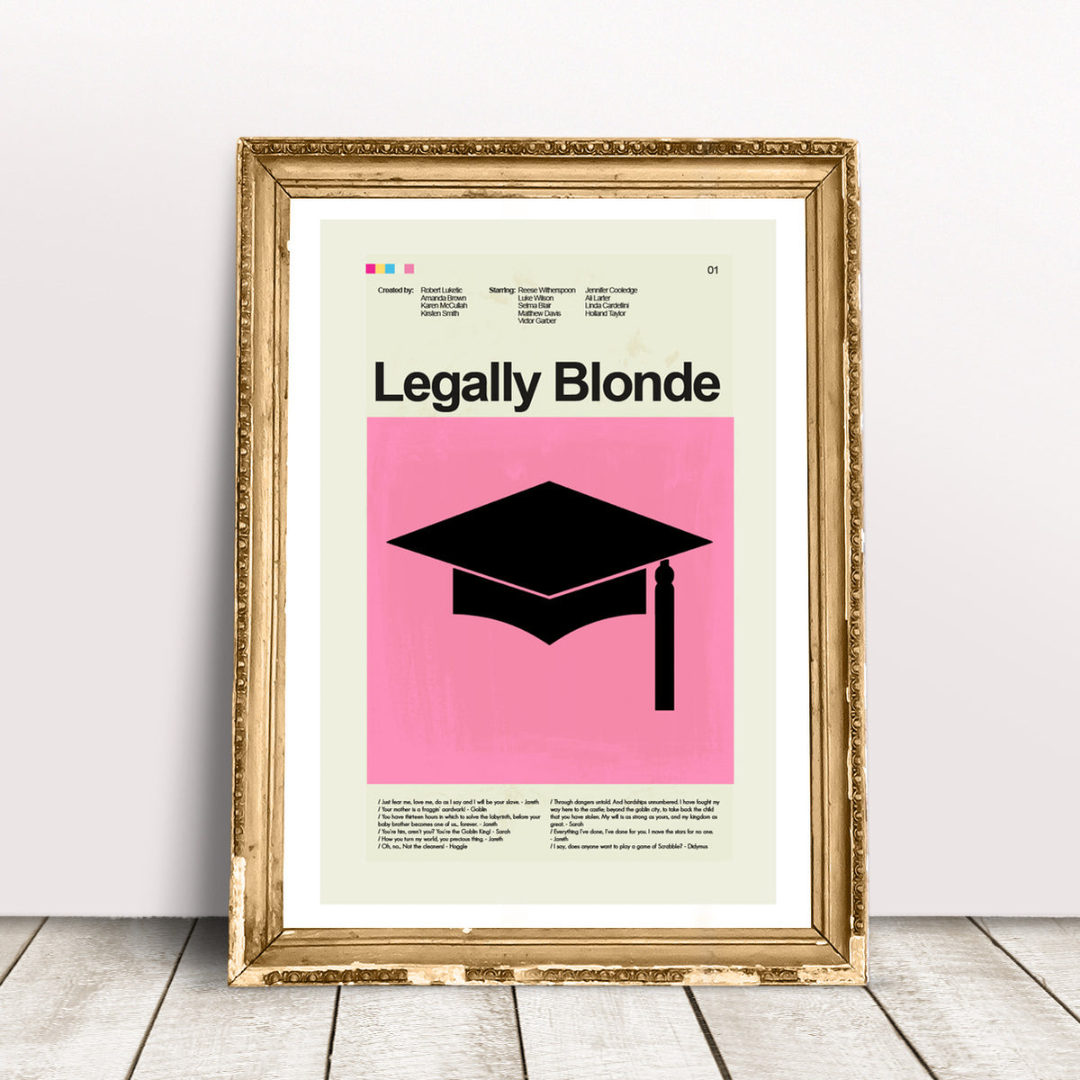 Legally Blonde Inspired Mid-Century Modern Print | 12"x18" or 18"x24" Print only