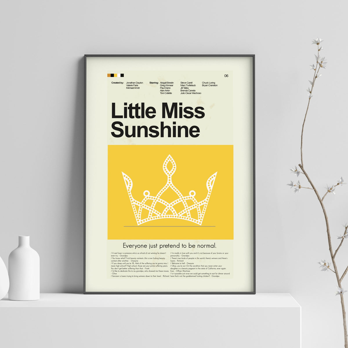 Little Miss Sunshine Mid-Century Modern Print | 12"x18" or 18"x24" Print only