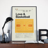 Load image into Gallery viewer, Love &amp; Basketball Mid-Century Modern Print | 12&quot;x18&quot; or 18&quot;x24&quot; Print only
