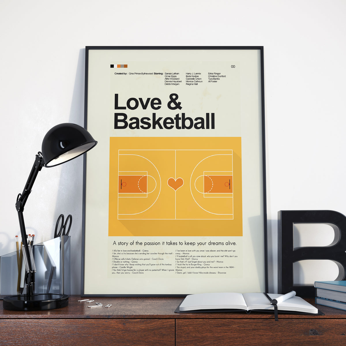 Love & Basketball Mid-Century Modern Print | 12"x18" or 18"x24" Print only